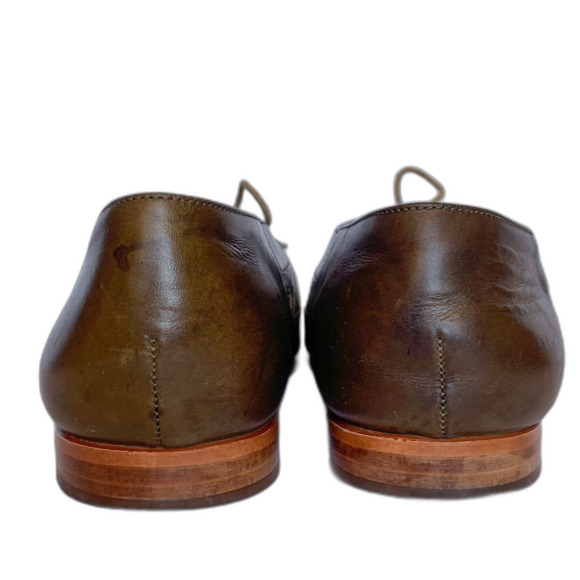 Vintage 70s/80s Olive Green Lattice Oxfords - Picture 4 of 6